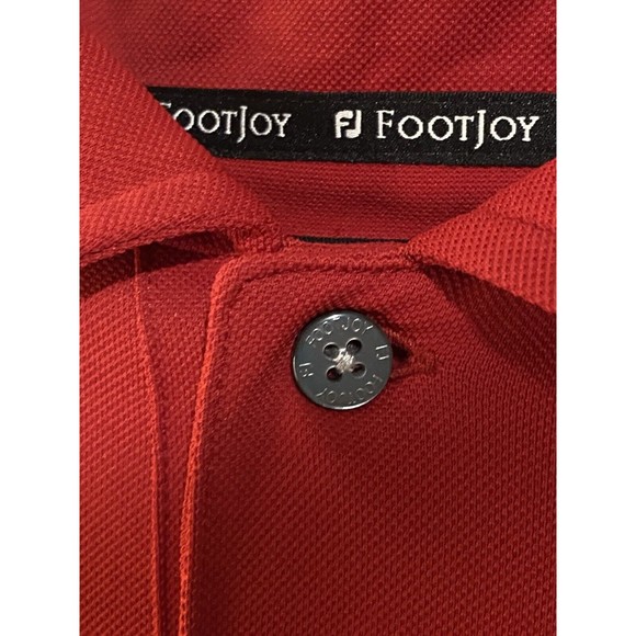 FootJoy FJ Red Golf Polo Shirt XL Men Short Sleeves BelAir Country Club Insignia - Picture 11 of 12